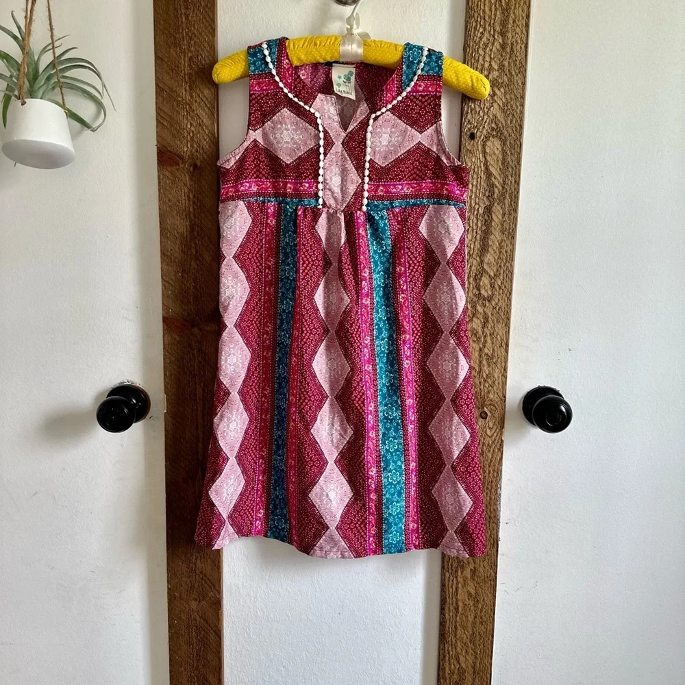 Lily Bleu Boutique Boho Sleeveless Mixed Media Tassel Girls 12 Dress - Picture 12 of 15
